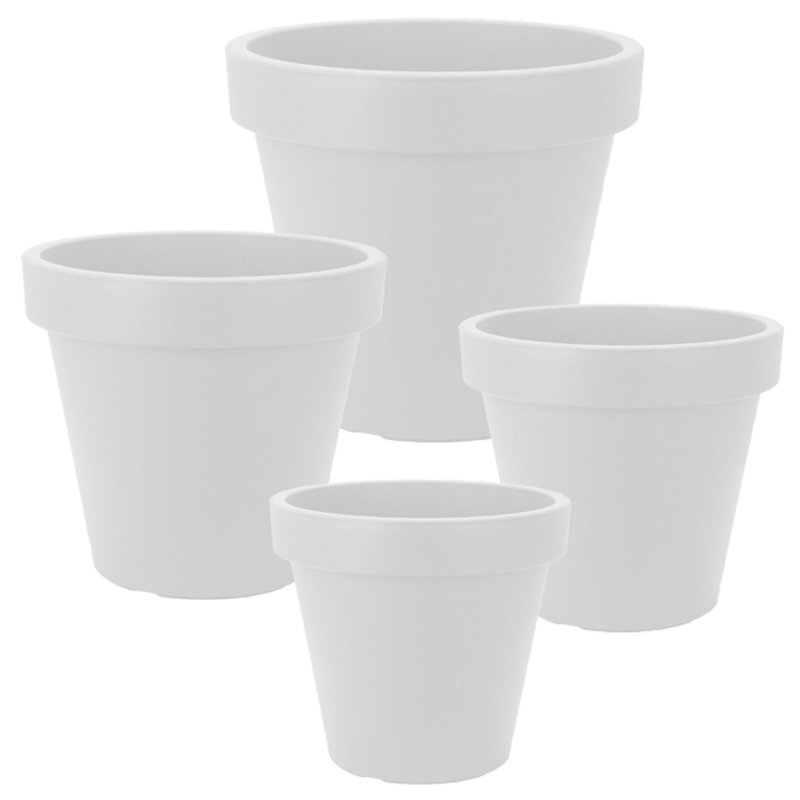 Carper Pot Planter, 26cm H x 30cm W x 30cm D, White