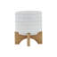 POT DE FLEURS 5 "AVEC SUPPORT EN BOIS