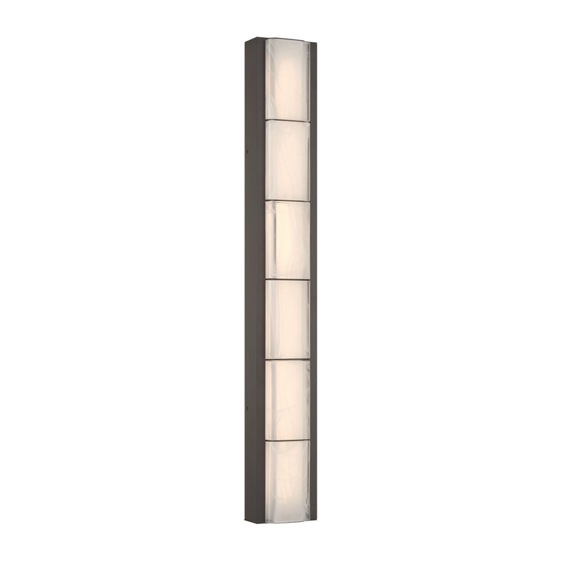 Extérieur, 37 po, bronze sable, verre strié blanc, 37"