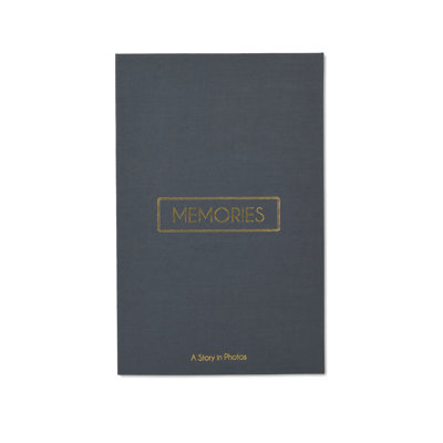 Linen "Memories" Coffee Table Photo Album, Holds 180 4x6 Photos, Gray 