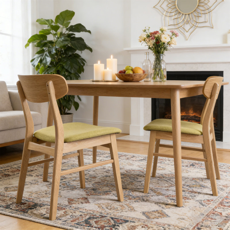 Chaise de salle à manger, ensemble de 2 (table non incluse), Vert