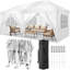 Tente escamotable 236 × 118 po, tente commerciale imperméable avec 6 parois latérales amovibles-99443268