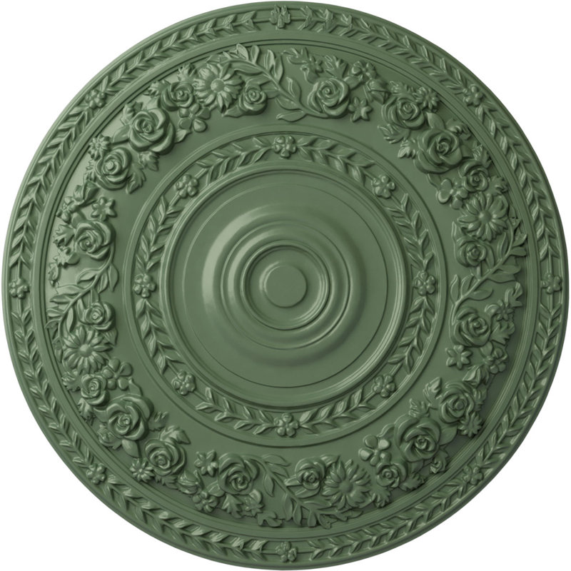 Rose Ceiling Medallion, Athenian Green