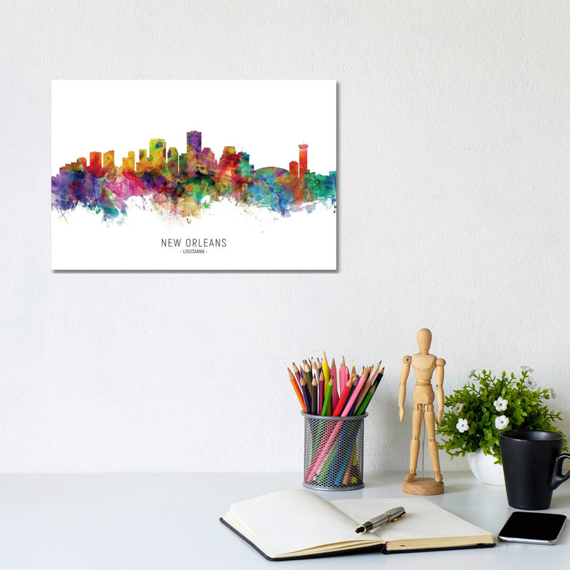 New Orleans Louisiana Skyline by Michael Tompsett - Wrapped Canvas Print, 20.32 cm H x 30.48 cm W