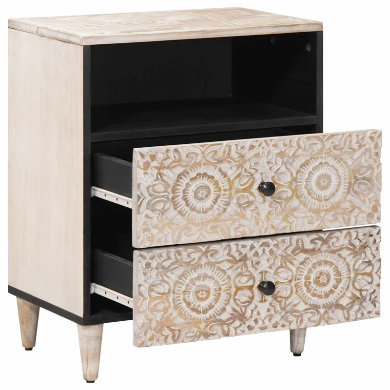 50cm W Solid Wood Bedside Table