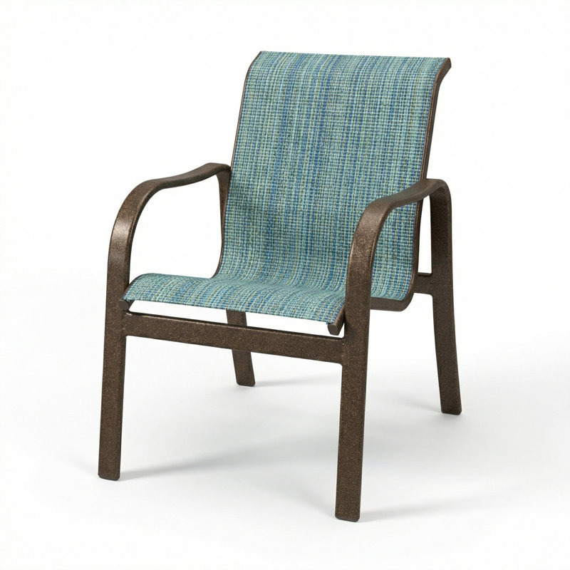 Windward Outdoor Sonata Arm Chair, Nova Seaglass Sling/Greco
