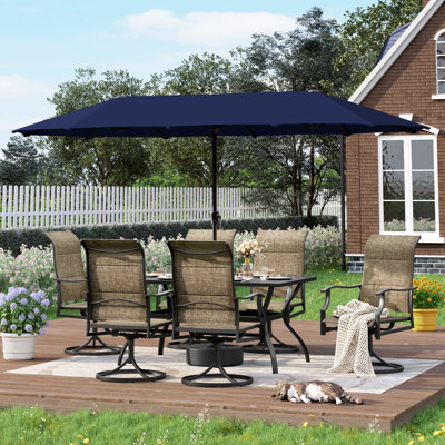 Ensemble repas 8 pièces avec parasol Leonard
