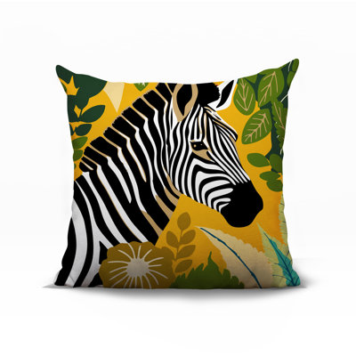 Oreiller carré réversible intérieur / extérieur Zyri Zebra