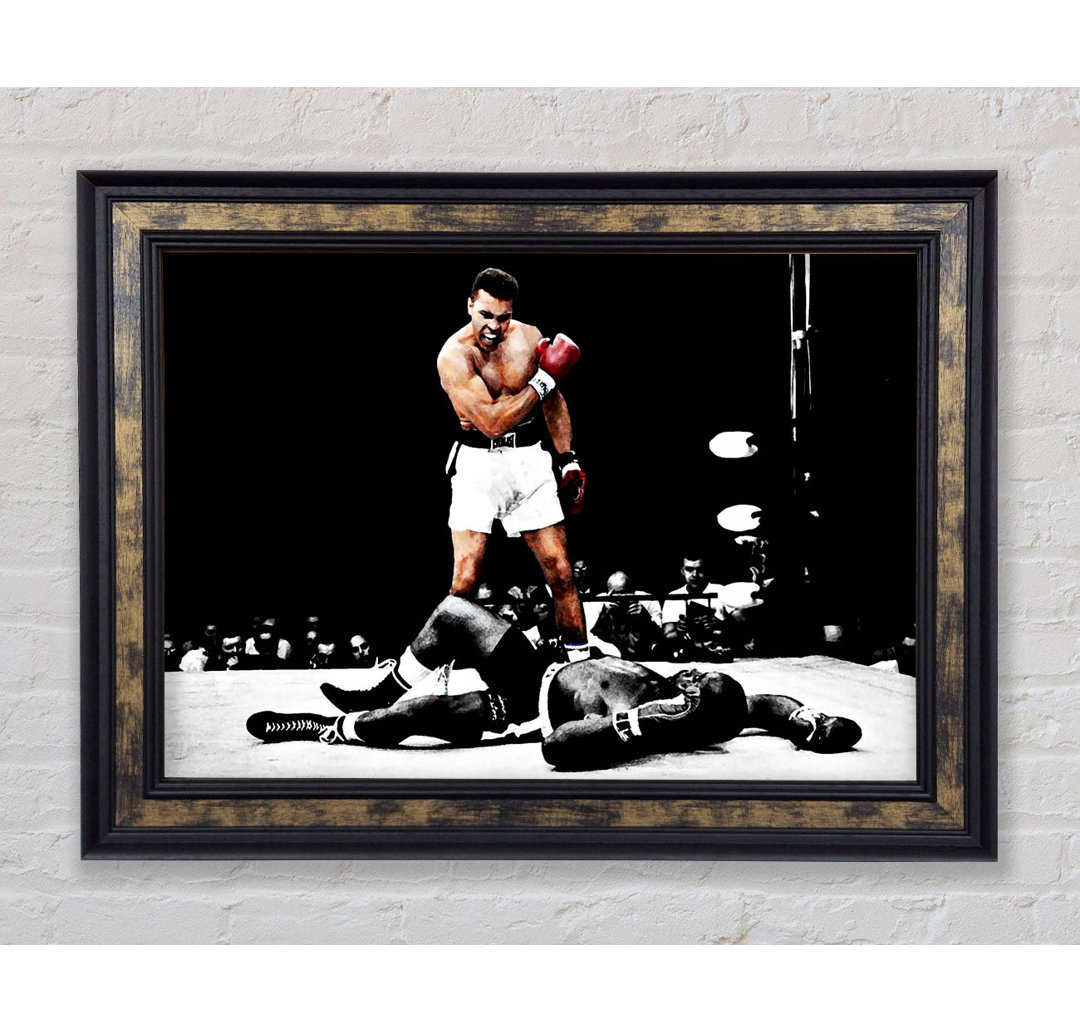 Muhammad Ali Knock down - Bilderrahmen Kunstdrucke