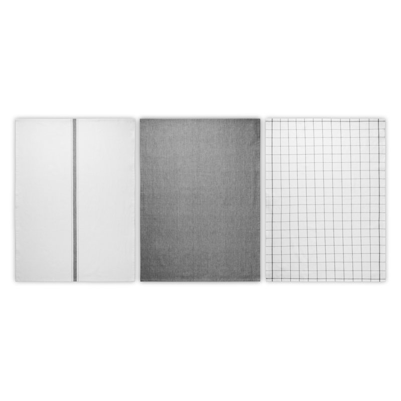 Le Creuset Set Of 3 Kitchen Towels Charbon