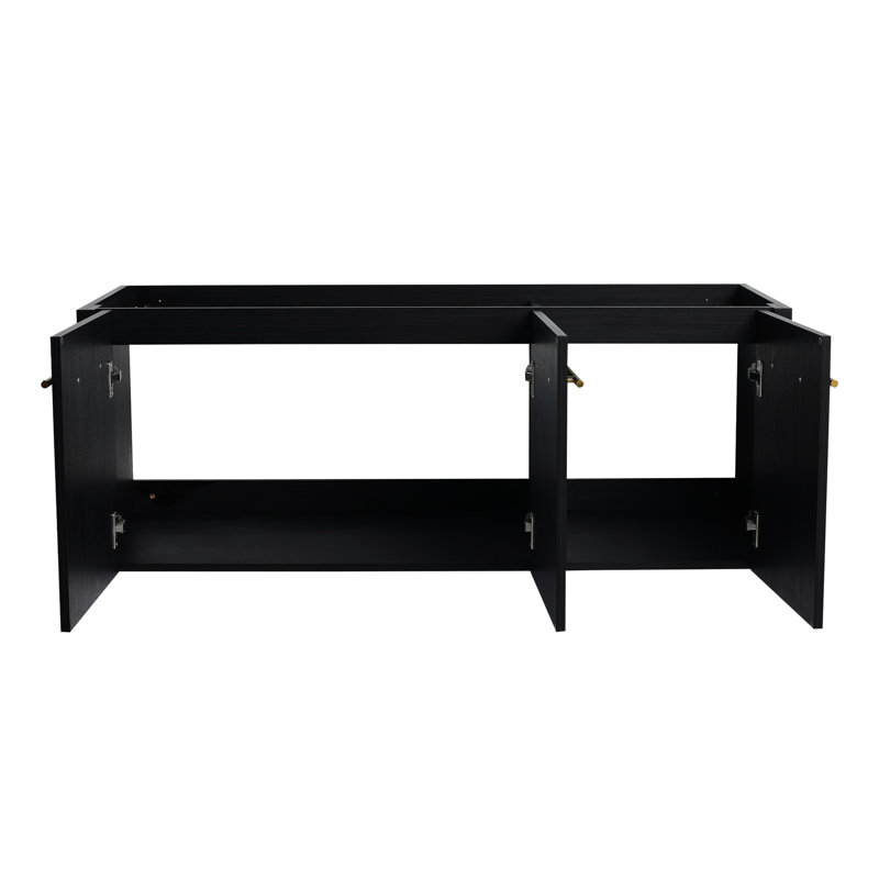 Meuble-lavabo de salle de bain noir châtaignier noir de 48 po de style moderne avec espace de rangement spacieux et style châtaignier de 48 po
