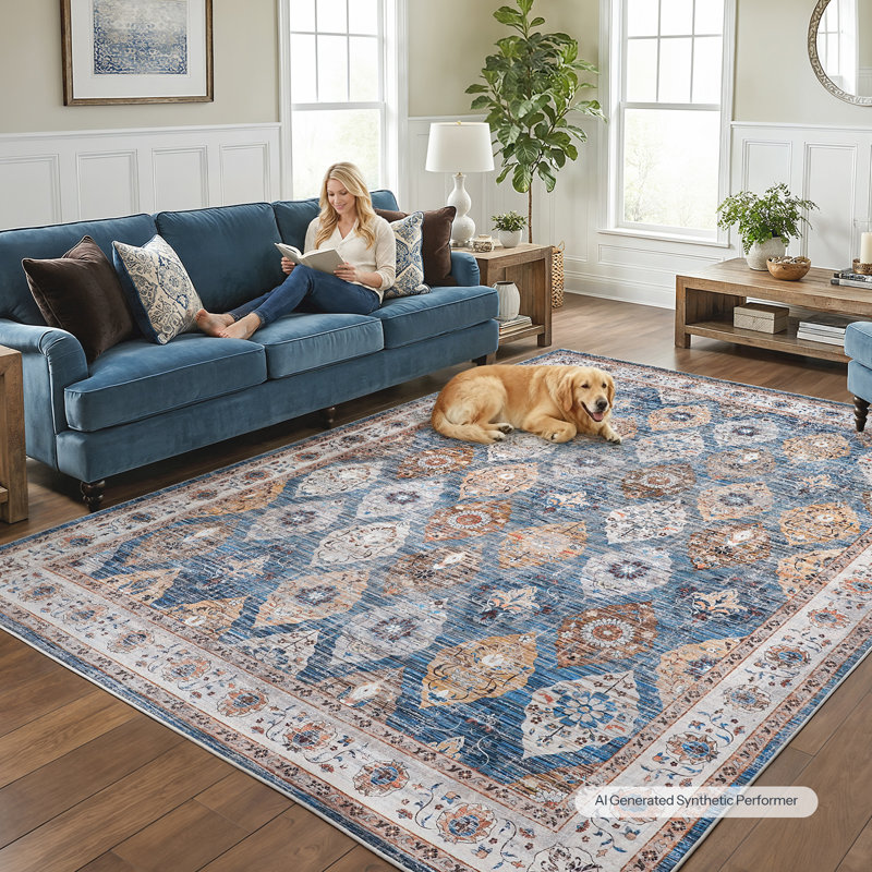 Washable Non-Slip Area Rug, Rectangle 8' x 10'