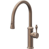Davoli Pull-Down Kitchen Faucet with Button Sprayer - Low Arc Spout