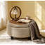25 Inch Storage Ottoman,Coffee Table Ottoman,Wooden Top Side Table,Fabric Upholstered Pouf,Hidden Storage-238589358