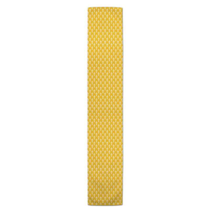 Chemin de table en losanges pointillé Nalston, 72 po x 16 po, Jaune, Floral