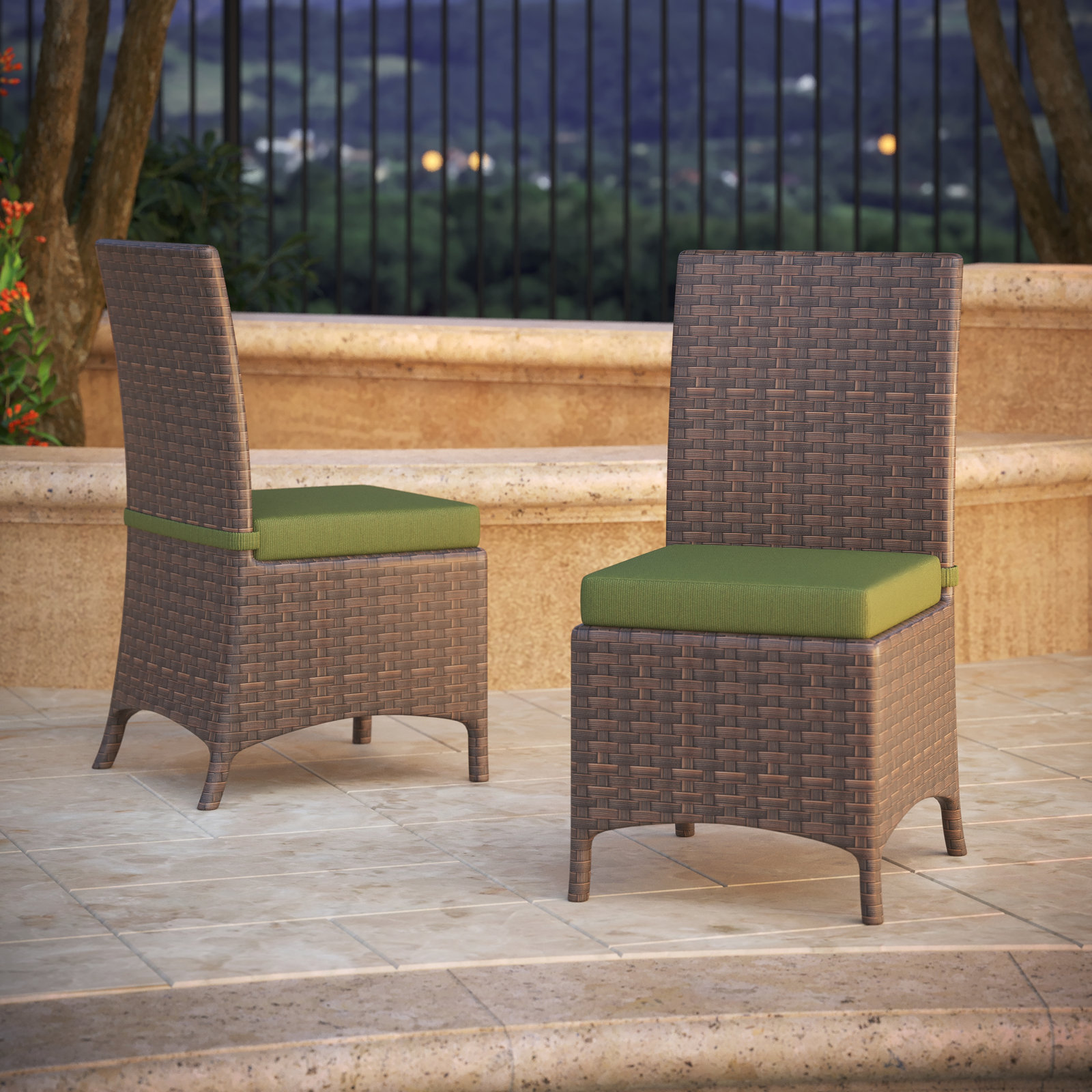 Sunbrella® Indoor/Outdoor Dining Chair Cushion, Spectrum Cilantro Sunbrella® Plainweave