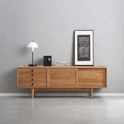 Retro simple design sense solid wood TV cabinet