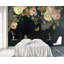 Murale texturée fleur de pivoine foncée-1028511483