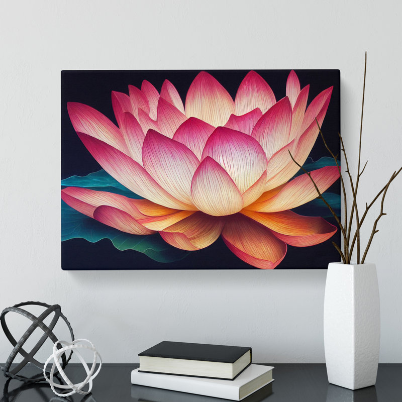 Sumptuous Lotus Flower - Wrapped Canvas