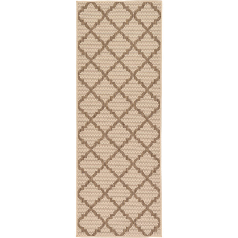 Geraldine Beige/Brown Indoor/Outdoor Area Rug, Runner 2'2" x 6'1"