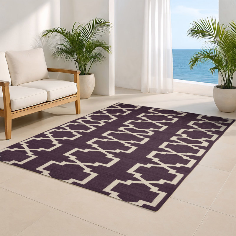 Tapis brun intérieur et extérieur Trellis, Rectangulaire 2 pi x 3 pi