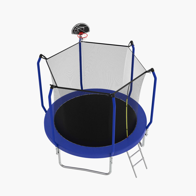Trampoline de cour moderne de 8 pi avec enceinte sécuritaire Modern Luxury Furniture