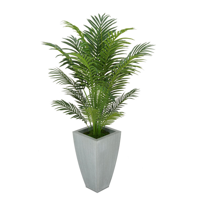 54'' Faux Palm Tree in Metal Planter