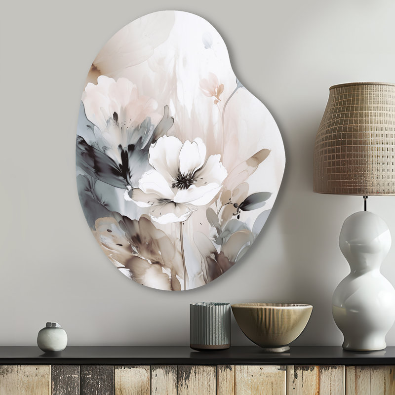 Nadeau - Art floral asymétrique en métal en forme de poire, H 30 po x l 22 po x P 1 po