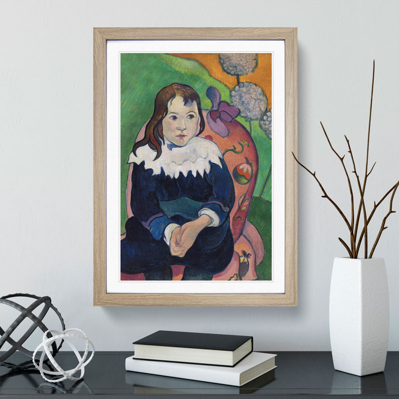 Portrait of a Child by Paul Gauguin - Picture Frame Painting, Oak Framed, 65cm H x 48cm W x 2cm D
