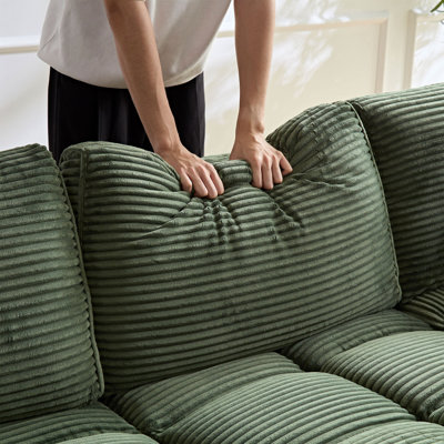 Modern Sofa 6 Seats,Sectional Sofa,L Shaped Corner Couch With Detachable Seat  Back Cushion, Corduroy Convertible Sleeper Sofacouch