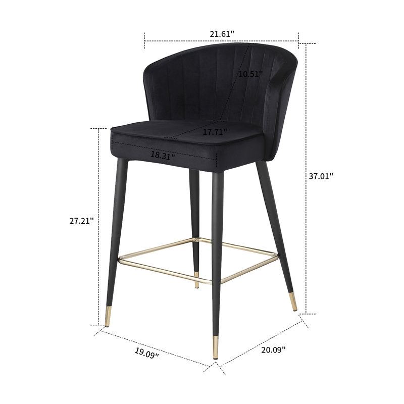 Tabouret 27,21 po, Noir