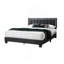 Lit 1pc grand lit en tissu de laine gris anthracite capitonné avec cadre de lit à DEL-97446854