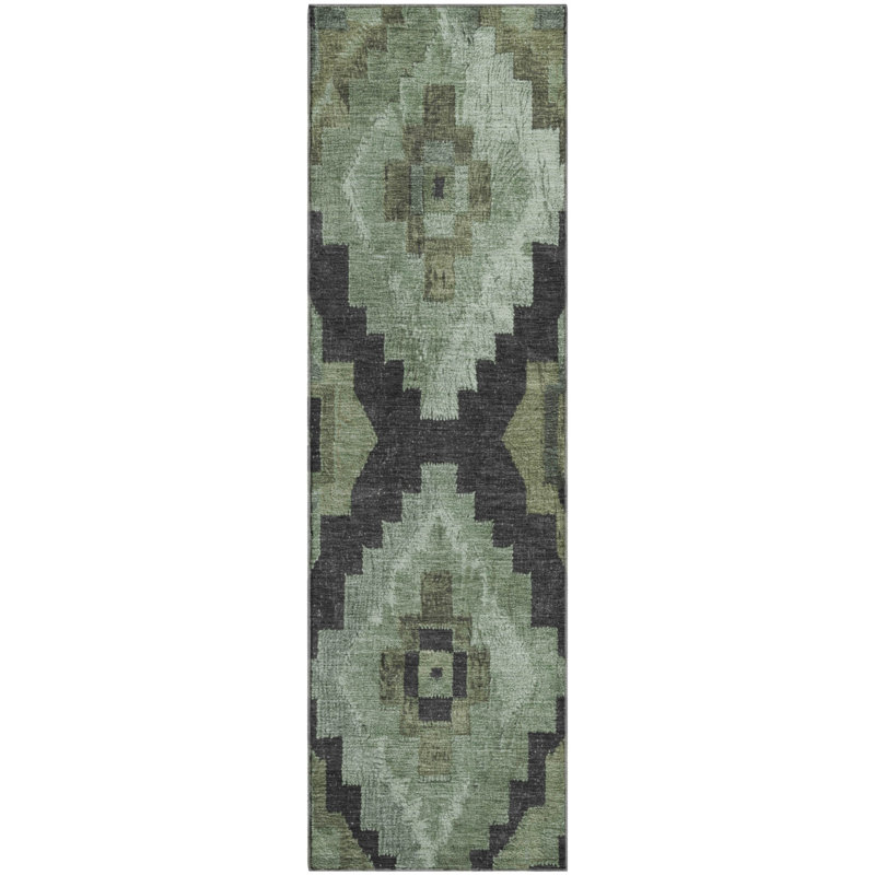 Premium Machine Washable Farolt AMF1894 Aztec Rug, Runner 2'3" x 7'6"