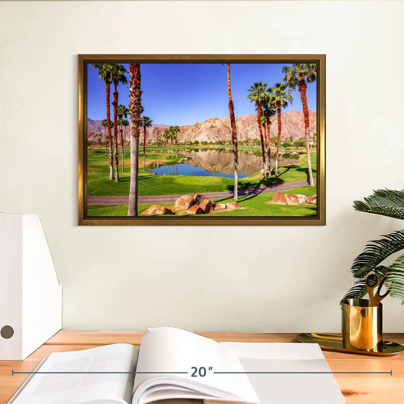 Parcours de golf La Quinta, Cadre flottant doré, 13 po x 9 po