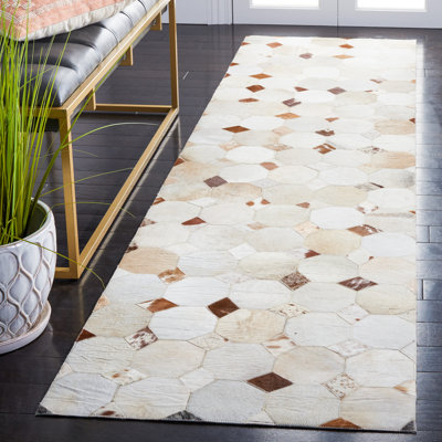 Tapis ivoire / brun à tissage plat Bersa