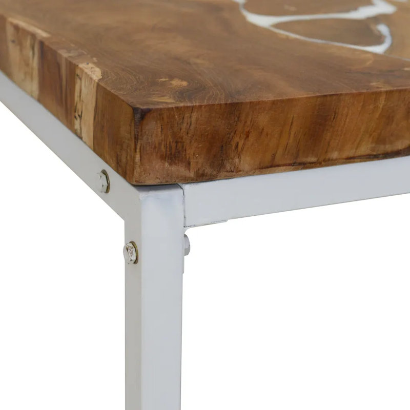 Gough Four Leg Coffee Table, Light Brown, White