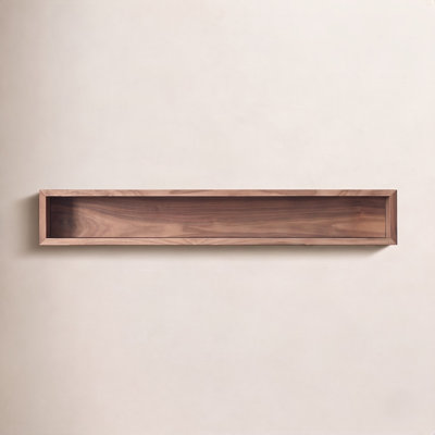 Natural Wood Wall-Mounted Bathroom Shelves
