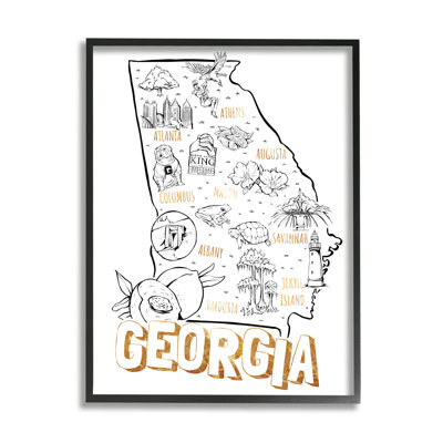 «Georgia Map Landmark Diagram Typographie Design» par Ziwei Li - impression