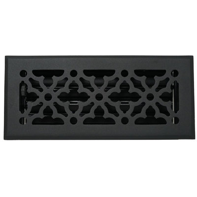 Madelyn Carter Solid Aluminum Cathedral Vent Cover with Damper - Floor & Wall Register - Matte Black