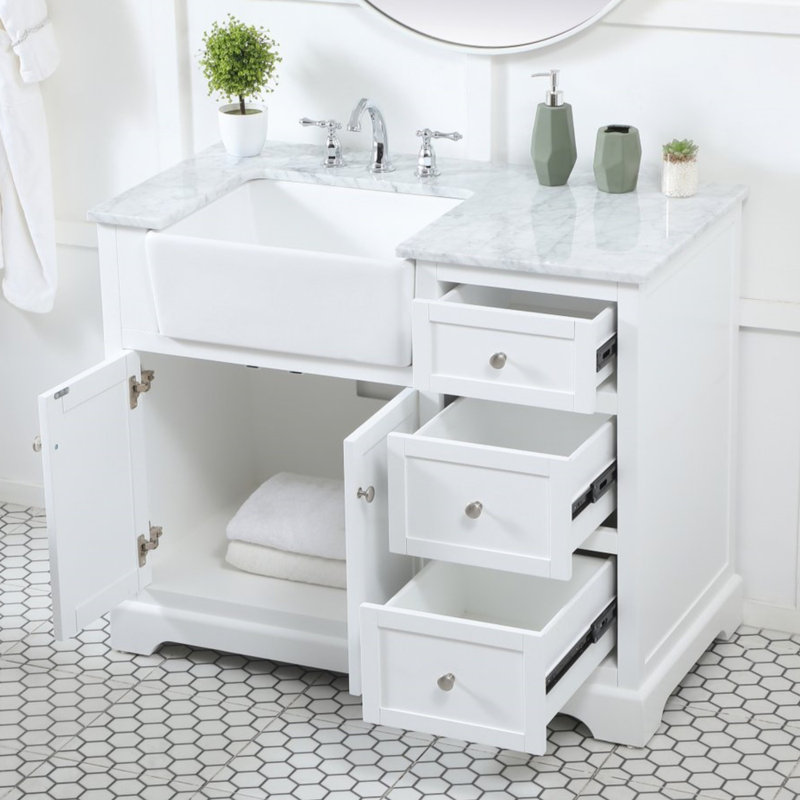 Ensemble de meuble-lavabo simple 42 po Pardue, Blanc