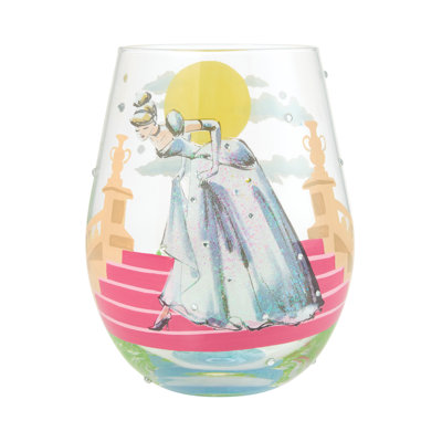 Enesco Lolita Disney Cinderella if the Shoe Fits Hand-Painted Artisan Glass 20 oz.