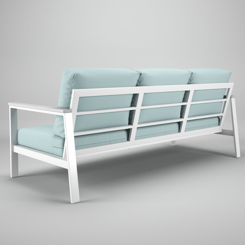 Townsend 80" Sunbrella® Patio Sofa, Bliss Dew, White