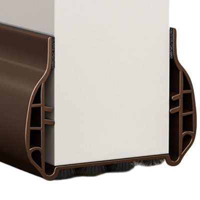 Wool Tape Door Bottom Sealing Strip, Windproof Soundproof Door Bottom Weather Stripping, Leak Proof Door Gap Blocker, Brown Sealing Strip Blocks Drafts for Door Bottom Seam, 2 Pieces