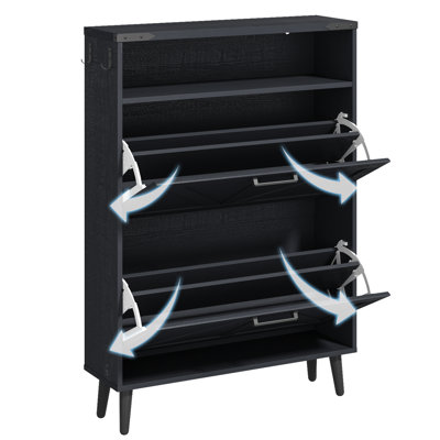 Armoire de rangement à chaussures avec portes réglables