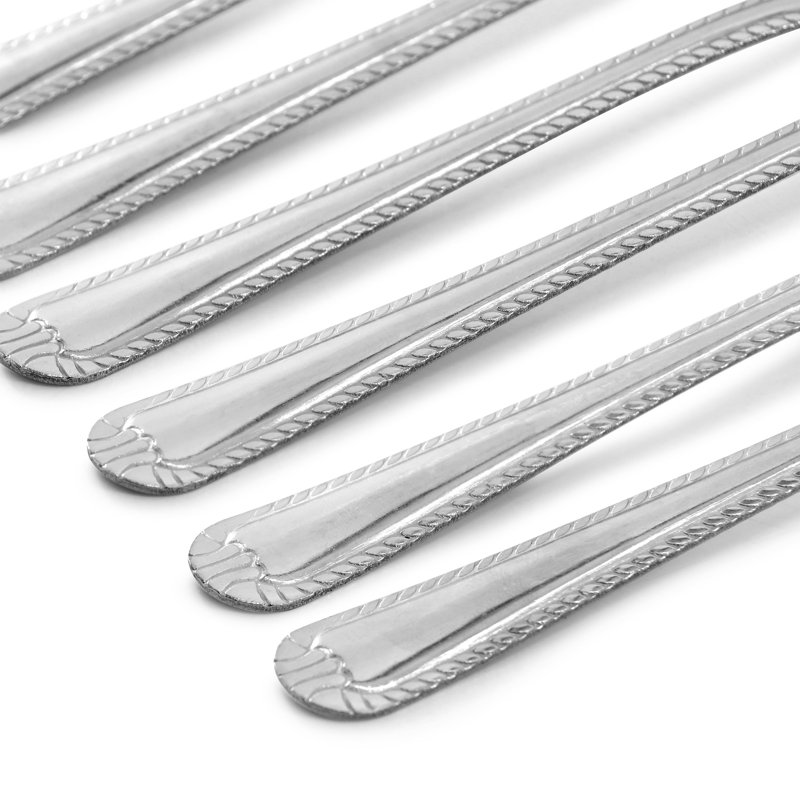 Winston Porter Tustin 6 Piece Stainless Steel Dinner Fork Flatware Set in Silver