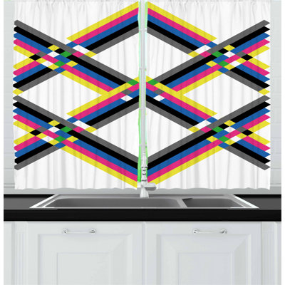 Geometric Pointed Kitchen Curtain