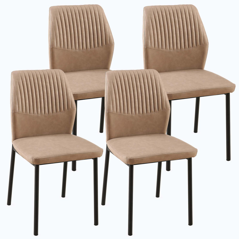PU Leather Dining Chairs,Set of 4, Beige