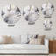 Blanc et gris ondulations de pierre I - art mural rond en marbre abstrait-88628065
