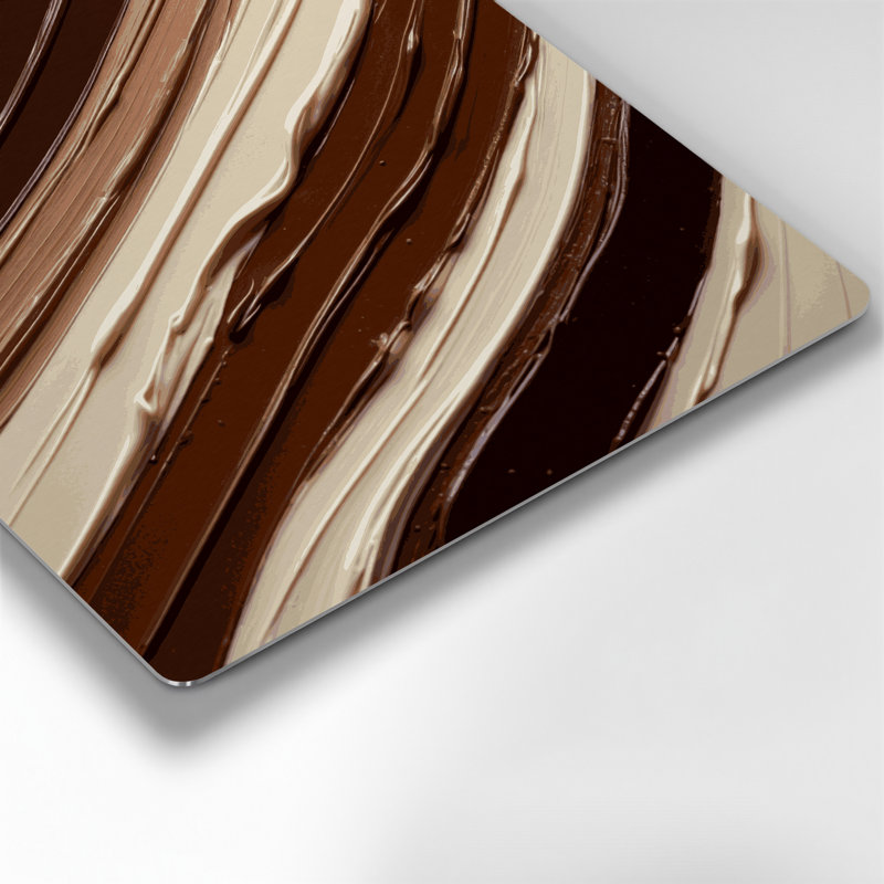 Art mural horizontal horizontal rayé beige brun chocolat brun