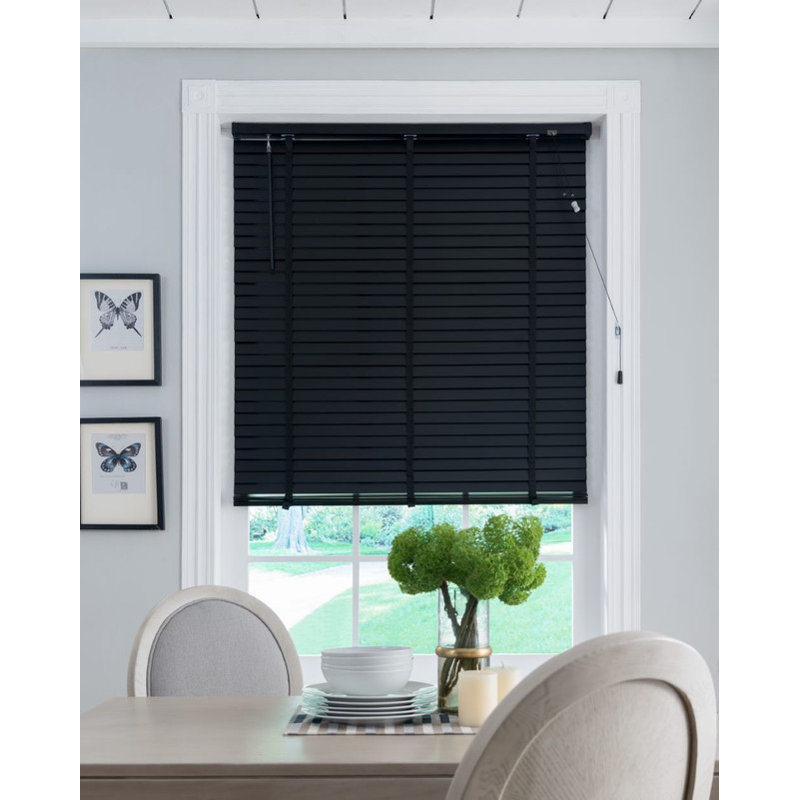 Room Darkning Wood Venetian Blind, Black, 80cmW x 130cmL